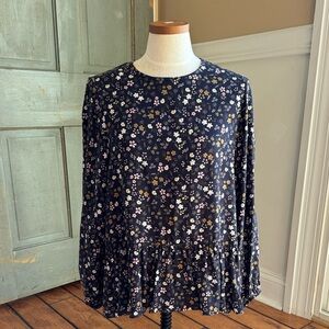 Barbour Women’s Amelda Long Sleeve Ditsy Floral Peasant Blouse Top US 10 UK 14